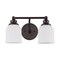 Jonathan Y Lydia 14" 2-Light Farmhouse Cottage Metal LED Vanity Light w/ Frosted Glass Shades, Oil Rubbed Bronze JYL7550C - alternate 5