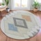 Homeroots 8' Gray Gold And Charcoal Round Geometric Washable Indoor Outdoor Area Rug 631917 - alternate 2