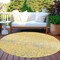 Homeroots 8' Yellow And Gold Round Abstract Washable Indoor Outdoor Area Rug 609470 - alternate 2