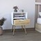 Homeroots 25" White Wood One Drawer Nightstand 543657 - alternate 3