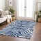 Homeroots 9' X 12' Navy Blue And Ivory Animal Print Washable Indoor Outdoor Area Rug 600634 - alternate 2