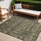 Homeroots 5' X 8' Blue and Orange Floral Washable Non Skid Indoor Outdoor Area Rug 564351 - alternate 1
