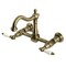 Kingston Brass Two-Handle Wall Mount Bridge Kitchen Faucet, Antique Brass KS1263PL - alternate 1