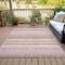 Homeroots 10' X 14' Pink And Beige Striped Washable Indoor Outdoor Area Rug 632238 - alternate 3