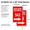 Signmission Estate Sale With Arrow, Vinyl Decals Only 24 Inch x 36 Inch, Vinyl Decal, 2PK DSB-2436-2PACK-Estate Sale With Arrow - alternate 2