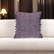 Homeroots 18" Purple and White Weave Cotton Throw Pillow With Pom Poms 529228 - alternate 1