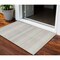 Homeroots 3' X 5' Ivory Striped Washable Indoor Outdoor Area Rug 576959 - alternate 1