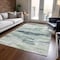 Homeroots 5' X 8' Mint Green Ivory And Denim Blue Abstract Washable Indoor Outdoor Area Rug 612534 - alternate 5