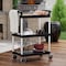 Amgood 32inx16in Utility/Bussing Cart, Three Shelves. Heavy-Duty Polypropylene, Black Shelves, Grey Posts AMG CART-PUC-3216-Z - alternate 3