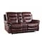 Homeroots 75in Burgundy Faux Leather Manual Reclining Loveseat With Storage 329429 - alternate 1