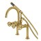Kingston Brass 7" Center Deck-Mount Clawfoot Tub Faucet with Knurled Handle and Hand Shower, Brushed Brass AE8107RKX - alternate 1