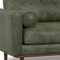 Homeroots 89" Moss Green Leather Sofa With Brown Legs 640994 - alternate 2