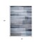 Homeroots 8' X 10' Denim Blue And Ivory Striped Washable Indoor Outdoor Area Rug 630984 - alternate 2