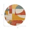 Homeroots 8' Coral Gold And Ivory Round Geometric Washable Indoor Outdoor Area Rug 617904 - alternate 4