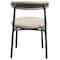 Leisuremod Lume Modern Dining Side Chair in Polyester with Black Steel Frame in Dark Taupe, 2PK LC20DTP2 - alternate 2