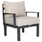 Leisuremod Chelsea 7-Piece Patio Sectional And Coffee Table Set Black Aluminum With Cushions, Beige CSTBL-7BG - alternate 2