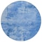 Homeroots 8' Navy Blue And Ivory Round Abstract Washable Indoor Outdoor Area Rug 602727 - alternate 2