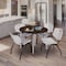 Regency Round Kahlo Breakroom Table W/ 4 M Stack Chairs, 42 in W, 42 in L, Neo Walnut TPL42RNDNWCM47GY - alternate 2
