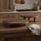 Homeroots Set of Two Brown Reclaimed Wood Handmade Round Riser Trays 609080 - alternate 2