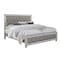 Homeroots Silver Champagne Tone King Bed  Padded Headboard  Padded Footboard  Mirror Trim Accents 383837 - alternate 3