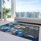 Homeroots 10' X 14' Charcoal Copper And Teal Blue Abstract Washable Indoor Outdoor Area Rug 599549 - alternate 2