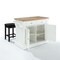 Crosley Oxford Kitchen Island W/Square Seat Stools KF300065WH - alternate 3