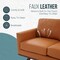 Leisuremod Chester Modern Leather Loveseat with Birch Wood Base, Cognac Tan CS58TN-L - alternate 4