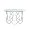 Homeroots 32" Clear And Silver Glass And Iron Round Coffee Table 543867 - alternate 4