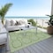 Homeroots 9' X 12' Green And Ivory Geometric Washable Indoor Outdoor Area Rug 610809 - alternate 3