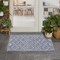 Homeroots 2' X 4' Denim Blue And Ivory Geometric Indoor Outdoor Area Rug 573839 - alternate 3