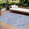 Homeroots 10' X 14' Sky Blue Ivory And Gray Damask Washable Indoor Outdoor Area Rug 603790 - alternate 1