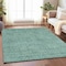 Homeroots 8' X 10' Teal Blue Geometric Washable Indoor Outdoor Area Rug 607509 - alternate 5