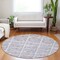 Homeroots 8' Lavender And Silver Round Medallion Washable Indoor Outdoor Area Rug 589340 - alternate 3