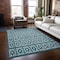 Homeroots 5' X 8' Teal Blue And Ivory Geometric Washable Indoor Outdoor Area Rug 613808 - alternate 3