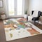 Homeroots 9' X 12' Ivory Pink And Green Abstract Washable Indoor Outdoor Area Rug 599584 - alternate 3