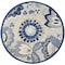 Homeroots 4' Blue And Gray Round Floral Indoor Outdoor Area Rug 546834 - alternate 1