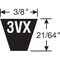 Gates Narrow Cogged V-Belt, Super HC Molded Notch, 3VX600, 3VX, Ethylene Elastomeric, 60 in, 0.39 in Top Width 3VX600 - alternate 3