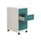 Space Solutions 14.25 in W 4 Drawer Mobile Organizer, Pearl White / Teal 25948 - alternate 4