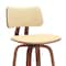 Homeroots 26" Cream And Wood Brown Faux Leather Swivel Low Back Counter Height Bar Chair 534431 - alternate 5