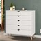 Homeroots 36" White And Natural Wood Five Drawer Dresser 533281 - alternate 2