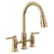 Delta Renaldi Two Handle Pull-Down Bridge Kitchen Faucet Lumicoat Champagne Bronze 2384L-CZ-PR-DST - alternate 3