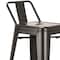 Homeroots Set of Four 26" Black Steel and Metal Low Back Counter Height Bar Chairs, 4PK 555111 - alternate 4