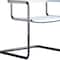 Homeroots 23" Silver And White Leather and Stainless Steel Arm Chair 667633 - alternate 3