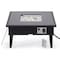 Leisuremod Walbrooke Patio Aluminum Square Slats Design Fire Pit Side Table with Lid & Fire Glass, Black WBLS-27-GL - alternate 2
