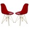 Leisuremod Cresco Plastic Dining Side Chair with Gold Base, Transparent Red, 2PK CR19TRG2 - alternate 1