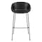 Homeroots Set of Two 30" Black Faux Leather and Steel Low Back Bar Height Bar Chairs 544688 - alternate 3