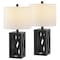 Jonathan Y Stewart 21.5" Farmhouse Wood LED Table Lamp, Black, 2PK JYL1062C-SET2 - alternate 1