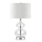 Homeroots 23" Clear Glass Gourd Table Lamp With White Drum Shade 524364 - alternate 3