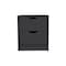 Homeroots 19" Black Wood Two Drawer Nightstand 526148 - alternate 1