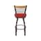 Holland Bar Stool Co Eleanor 30in Swivel Bar Stool with Bronze Finish, Medium Back and Canter Red Seat 880 - alternate 5